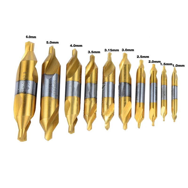 Набор комбинированных Сверл из быстрорежущей стали комплект 10 высокоскоростных