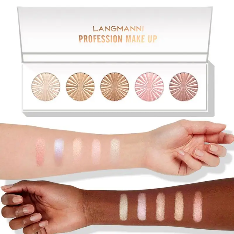 5 Highlighter Facial Bronzers Palette Makeup Glow Face Contour Shimmer Powder Illuminator Highlight Cosmetics Beauty Tools TSLM1 |