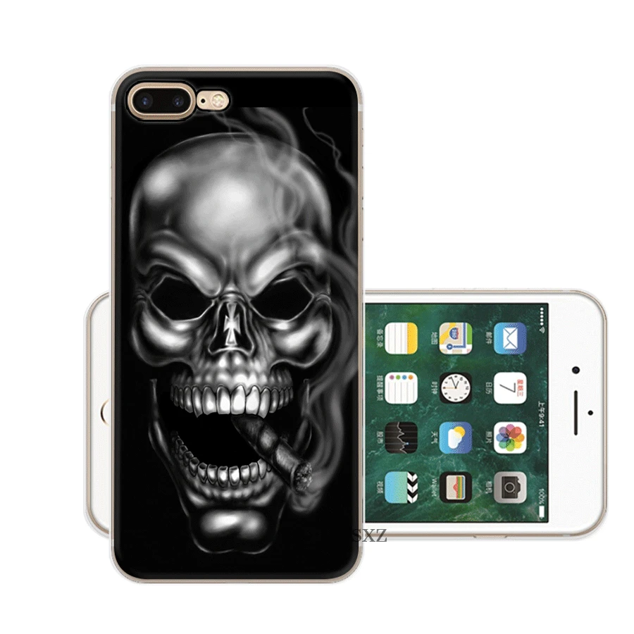 Чехол Desxz Horror Skull для iPhone 7 8 6 6s Plus X XR XS Max 5 5S SE защитный чехол |