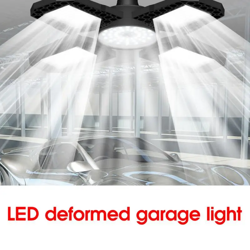 

90-360Â° Deformable Ceiling Light 100W 120W 150W 4-Blade LED Garage Light Premium LED Light Lampki Solarne Ogrodowe