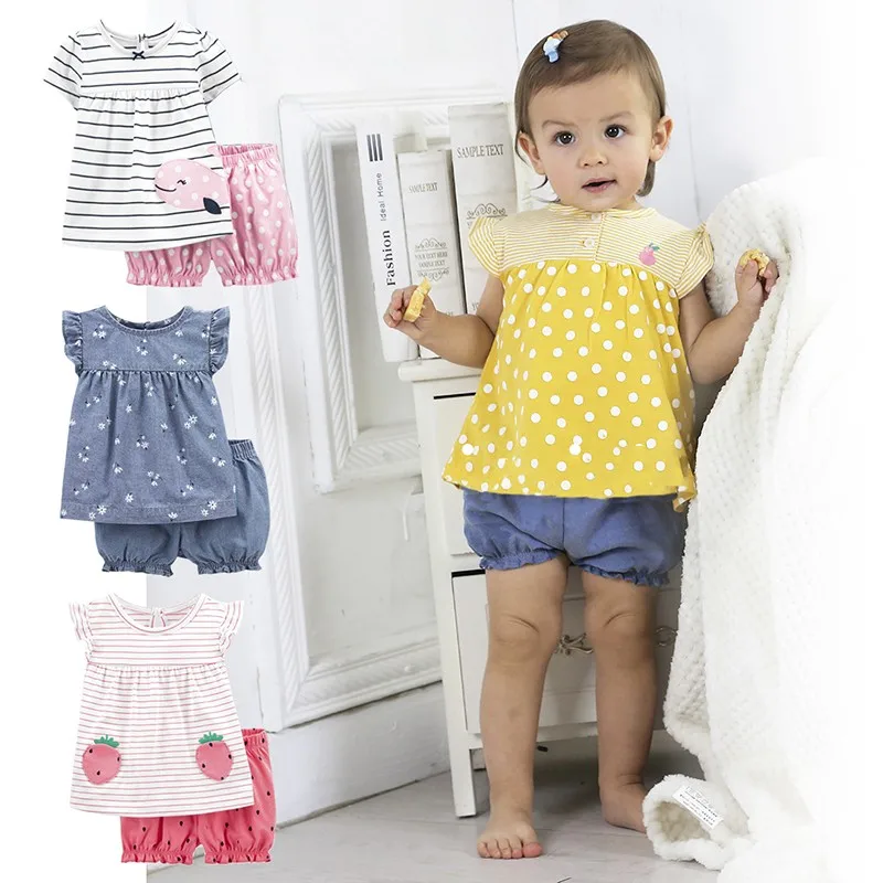 

Spring Summer Newborn Baby Girl Clothes Baby Romper Dress Flower 2 Piece Clothing Cotton Infant Jumpsuit More Color 0-2 Years