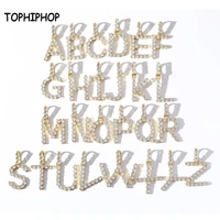 tophiphop a z hip hop letter pendant full zircon bling high quality aaa cubic zircon mens womens jewelry gifts