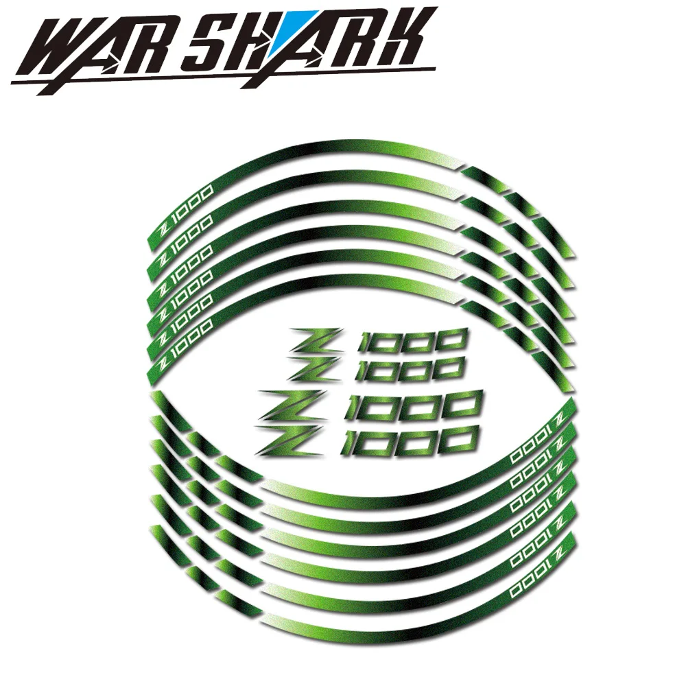 

Hot sell For Kawasaki Z1000 Z 1000 Motorcycle front and rear wheels Edge Outer Rim Sticker Reflective Stripe Wheel Decals