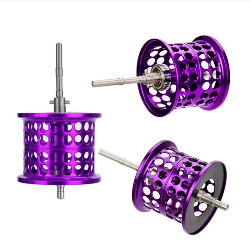 

2PCS Fishing Reel Spare Spool Lightweight 12.3G Reel Cup DIY Accessory CC80 Fishing Reel Part, Purple & Gold
