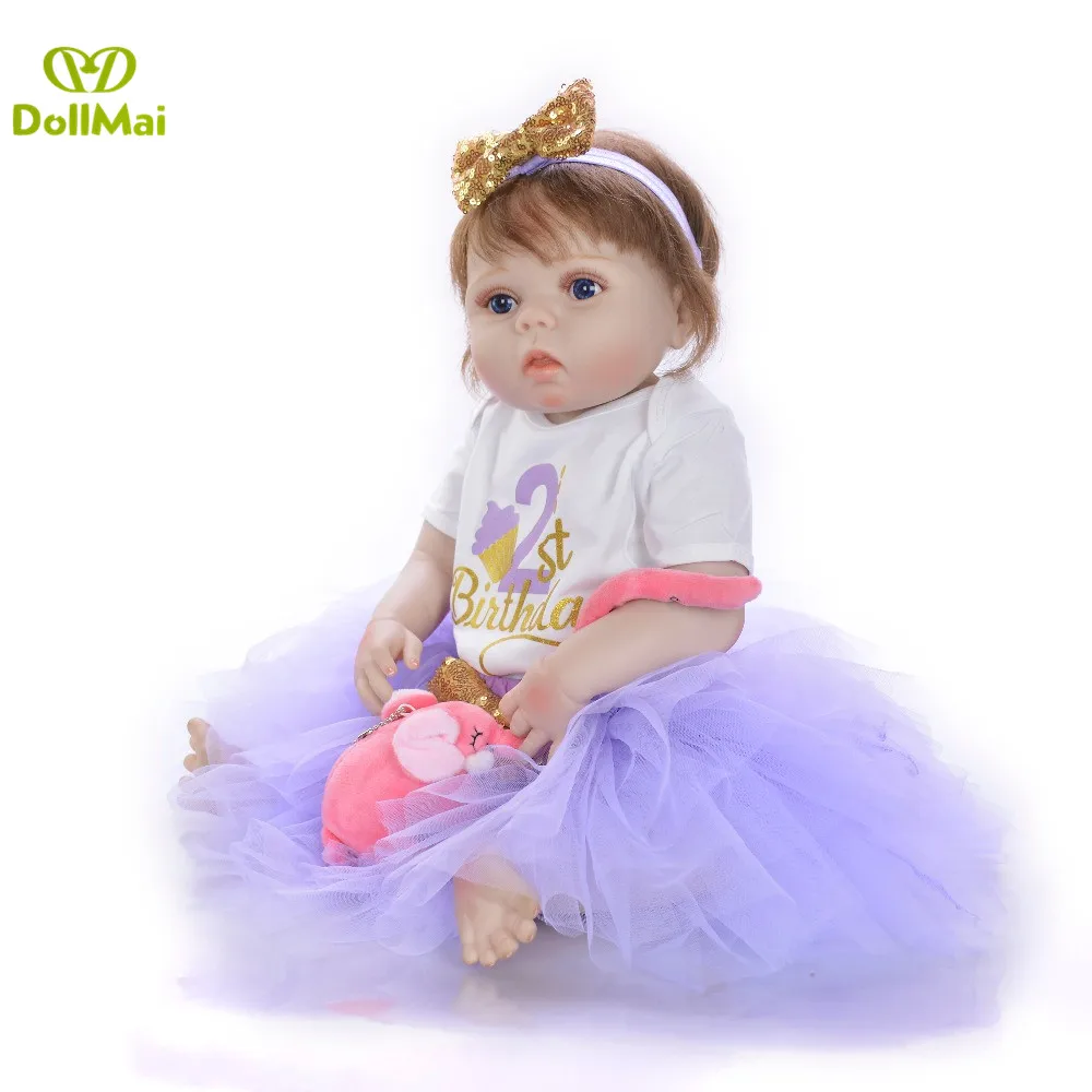 Kawaii настоящая кукла для новорожденных 23 &quot57 см полностью силиконовая девочек