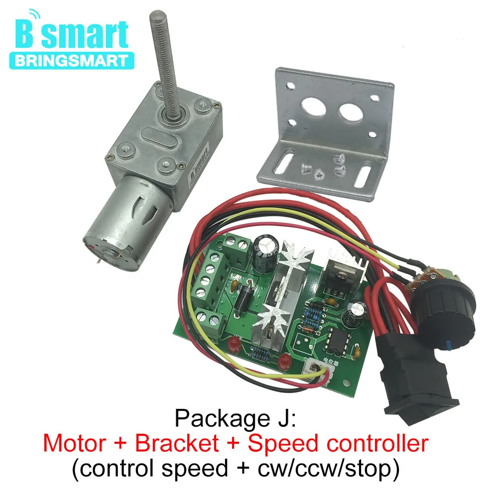 Bringsmart JGY370 червячный двигатель постоянного тока M6 Винт мини турбинный редуктор