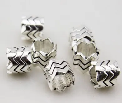 

20 шт./лот волнистые бусины из металлического сплава с большим отверстием, бусины с отверстиями, плоские бусины Будды, бусины для изготовлени...