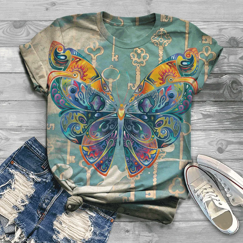 

2021 new trend summer ladies T-shirt 3D printing animal horse cute pattern fashion street Harajuku casual ladies top