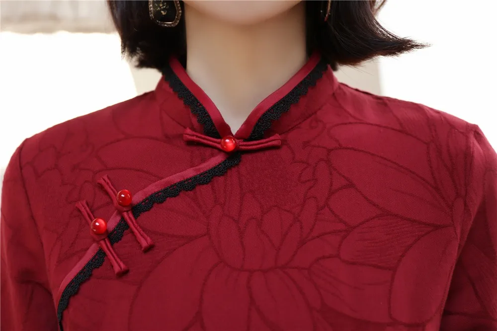 Шанхай история Половина рукава по колено cheongsam платье хлопок лен Винтаж Ципао китайское платье китайский стиль платье для женщин
