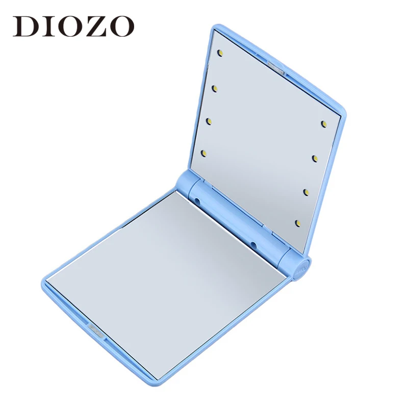 Косметическое зеркало 8 светодиодный складной мини для макияжа|Зеркала макияжа| |