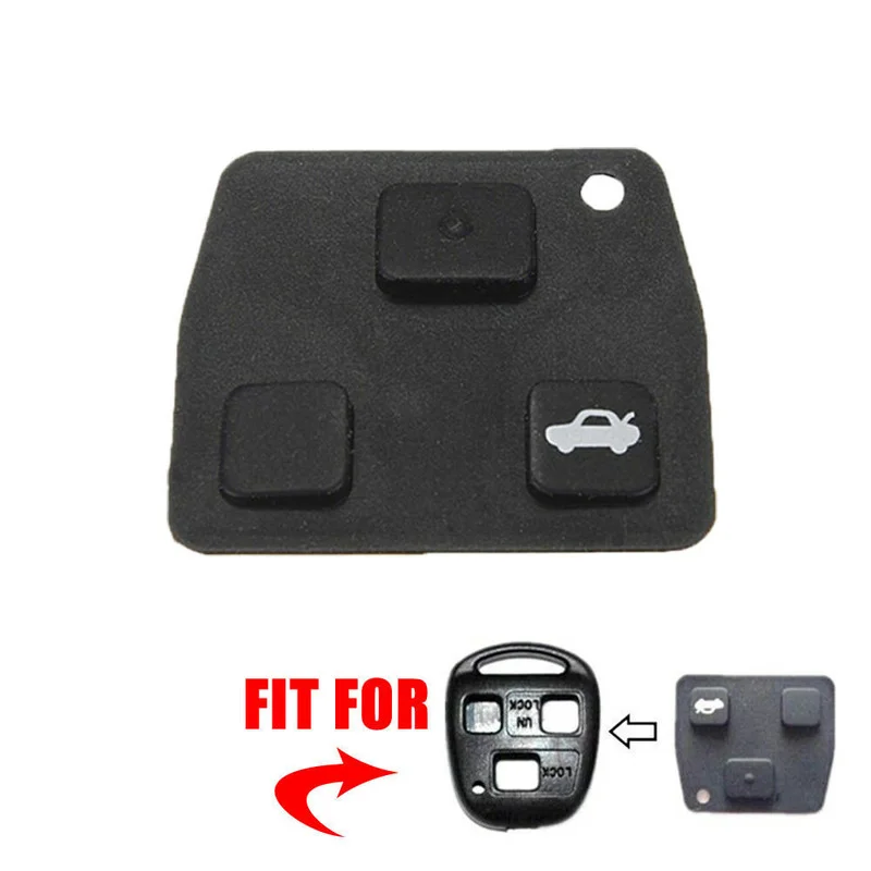 

Replacement 3 or 2 Button Car Remote Key Black Rubber Pad for Toyota Avensis 1P High Quality Durable Creative Car Accessories