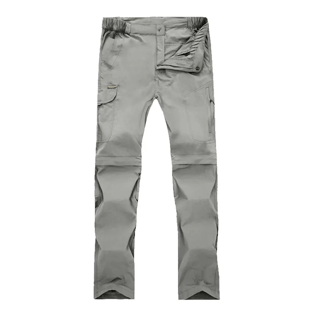 Gray M-7XL, мужские быстросохнущие походные брюки, водонепроницаемые повседневные брюки, спортивные свободные штаны для улицы, рабочие брюки-карго m827 - Цвет: Gray
