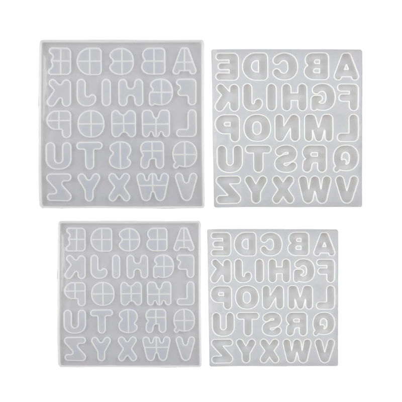

U90E 2 Pcs Letters Literacy Board Toy Epoxy Resin Mold Earrings Necklace Pendants Keychain Silicone Mould DIY Crafts Jewelry