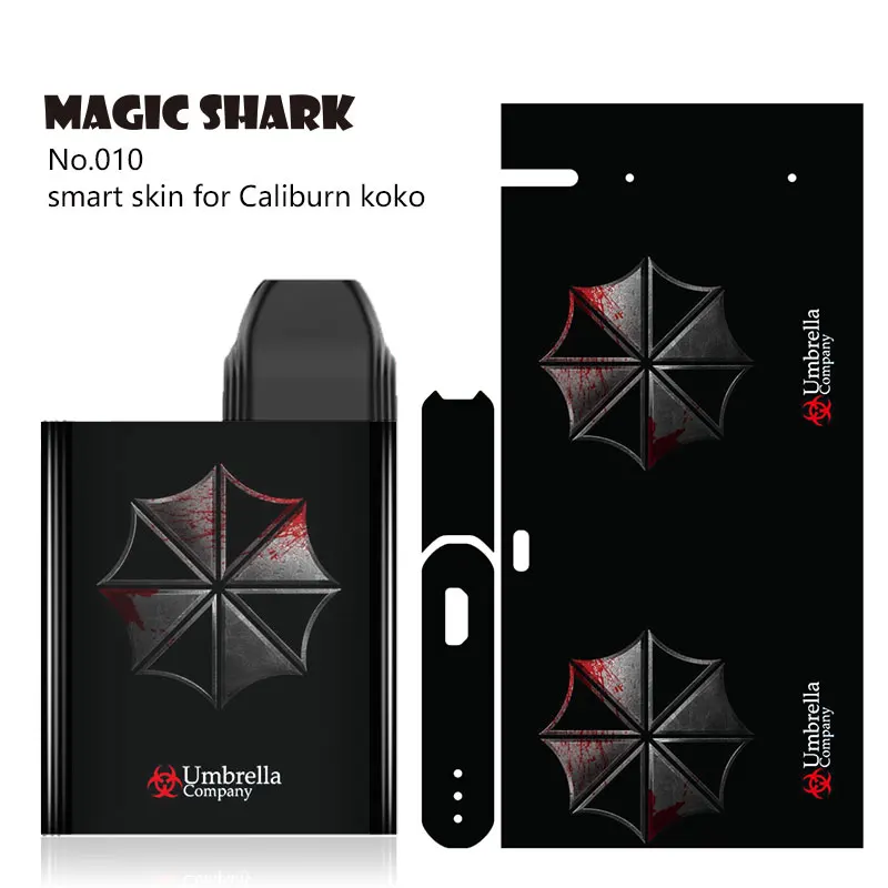 

Magic Shark Tiger Wolf Skull Military Flower Painting Leaf Umbrella Wood Print Stereo PVC Sticker Film for Uwell Caliburn Koko