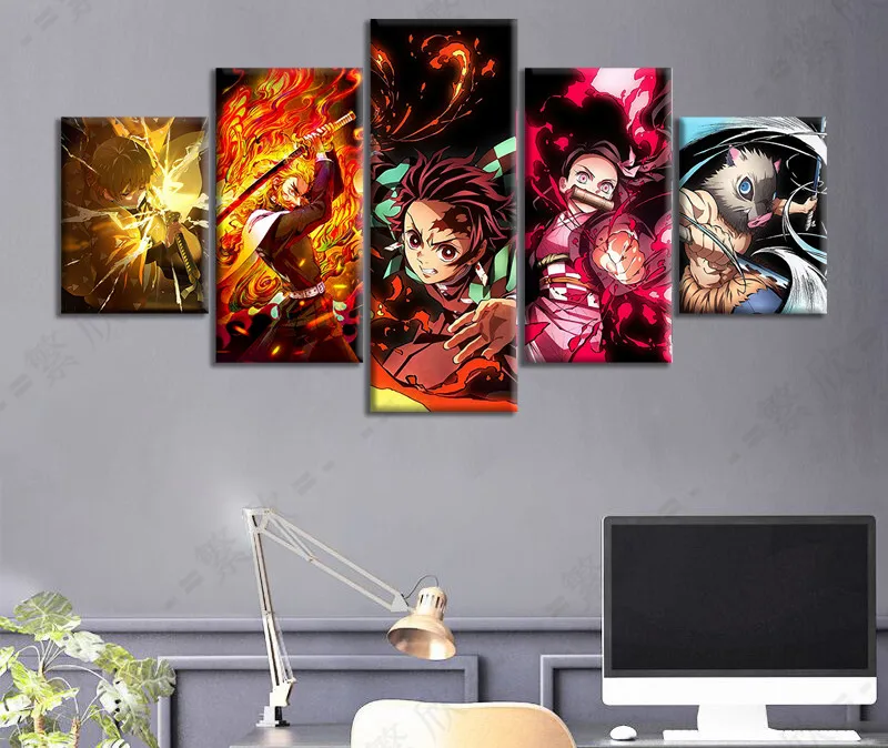 Коллекция персонажей анимации 5 шт. постер из аниме клинок демонов киметсу No Yaiba