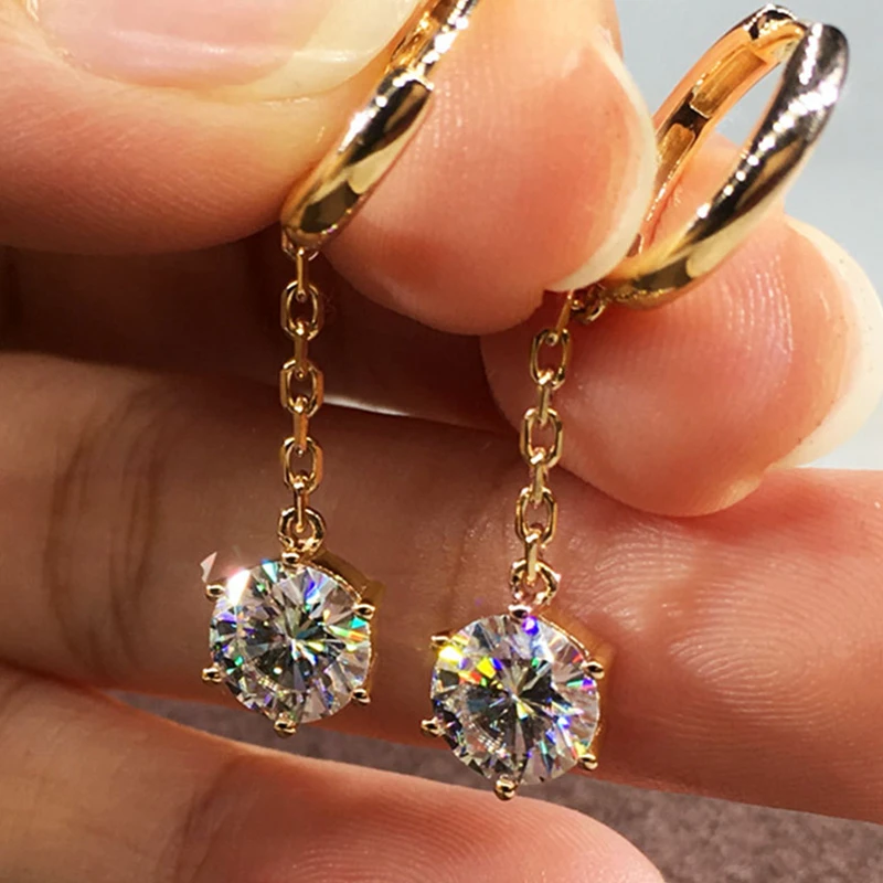 

New Fashion Cute Gold Color Round&Bow Earring For Women Earring Gifts Jewelry Zircon Jewelry Accessories