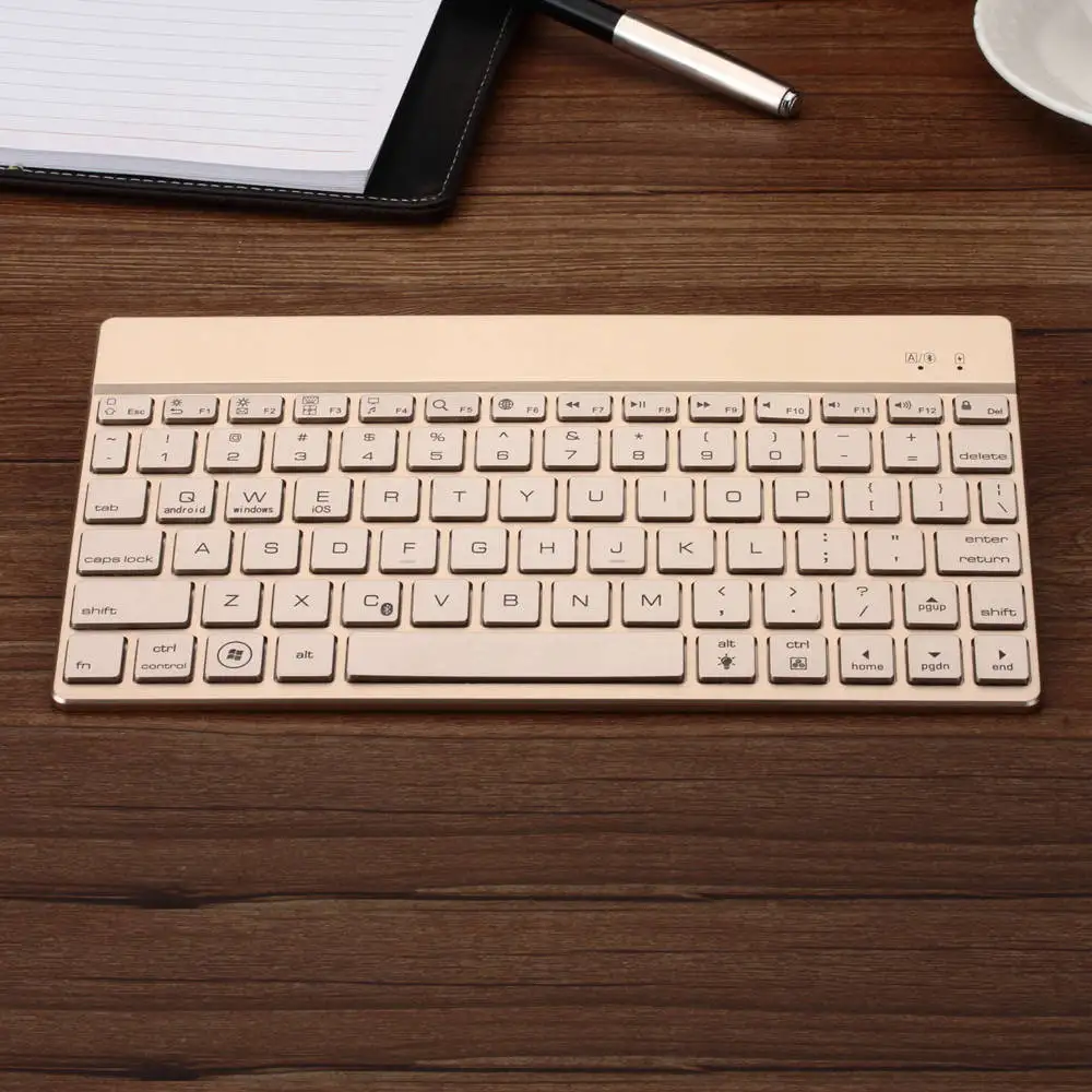 Ультратонкая алюминиевая Беспроводная клавиатура со светодиодной подсветкой 7