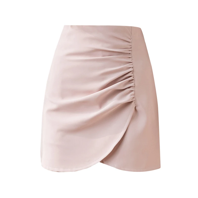 

FTLZZ 2021 New Summer Women High Waist Slim Black Short Skirts Casual Female A-line Asymmetrical Ins Pink Ladies Mini Skirt