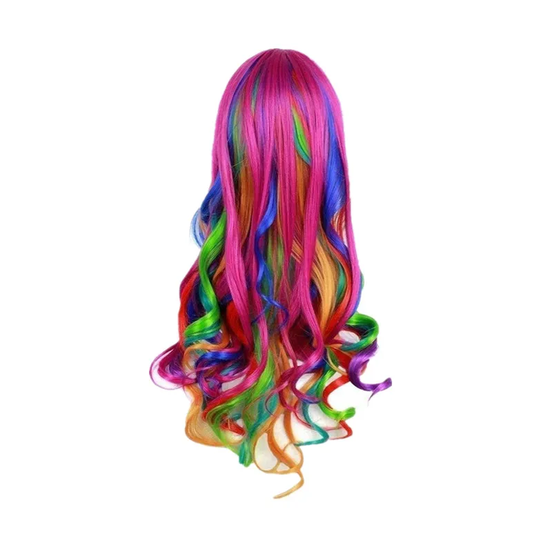 Мульти Цвет женские парики для Хэллоуина вечерние клоун Одежда аниме Harajuku Стиль