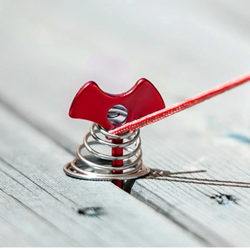 

4PCS Outdoor Spring Nails Tent Fixed Windproof Adjust Wind Rope