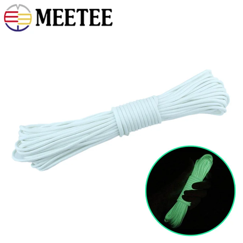 Веревочные шнуры для зонта 20 метров 4 мм улицы светящиеся паракорды 9 ядер