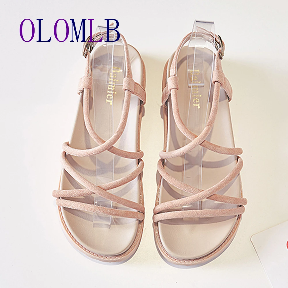 2020 г. сандалии на плоской подошве женская обувь мягкие прозрачные гладиаторы с