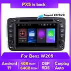 Автомобильный мультимедийный плеер, плеер на Android 11, с GPS, Wi-Fi, для Mercedes Benz CLK W209 W463 W208, типоразмер 2 din