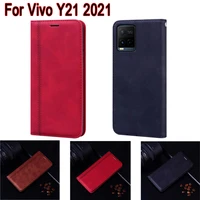y21 phone cover for vivo y21 2021 case magnetic card protective book on for vivo v2111 y 21 case flip wallet leather etui hoesje