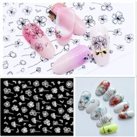 newest drawing flower design 3d self adhesive decals tool template diy nail sticker hanyi 221 224