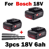 vakaumus 18v6 0a rechargeable li ion battery for bosch 18v power tool backup 6000mah portable replacement bat609 indicator light