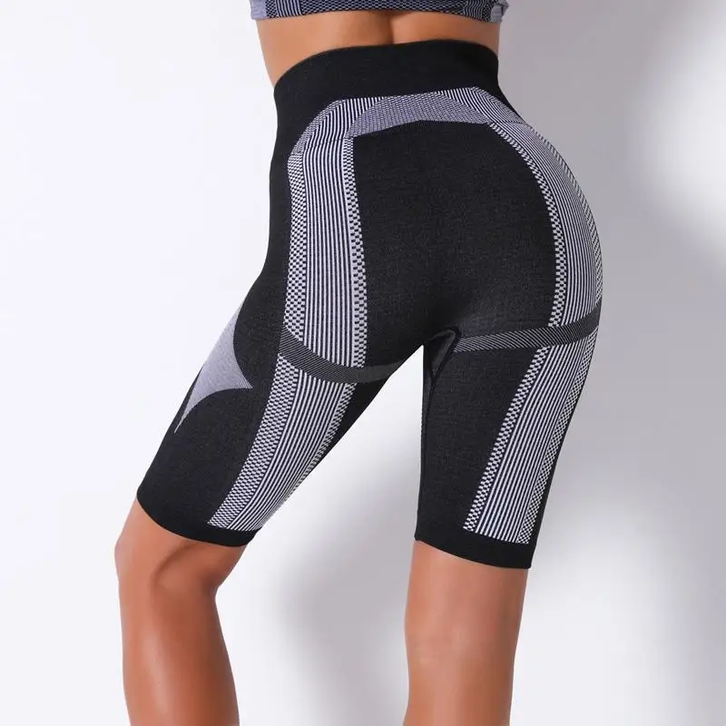 Шорты для йоги Women Fitness Engry с высокой талией, безшовные леггинсы для тренировок с подтяжкой ягодиц, растяжимые, для бега.