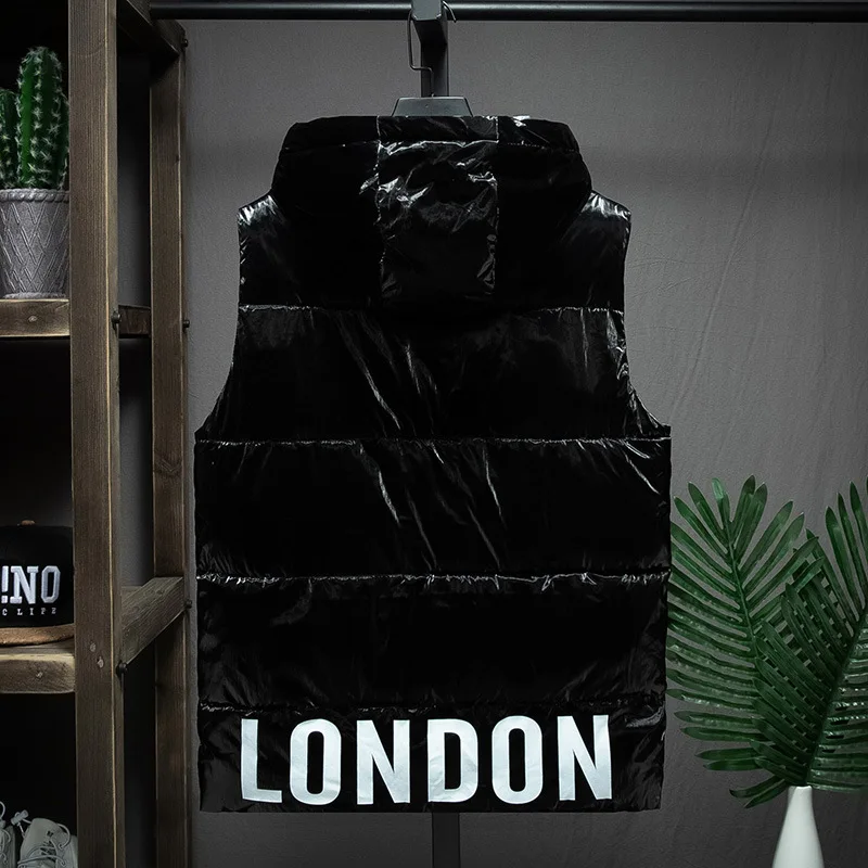 Мужская Флисовая куртка без рукавов зимняя модная повседневная с капюшоном