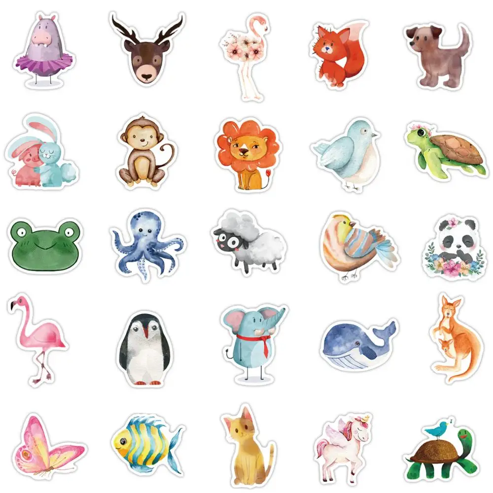 

Cute Vsco Girl Animal Stickers Adventure Unicorn Anime Sticker on Kids Laptop Book Guitar Car Skateboard Funny Decal Pack Toy