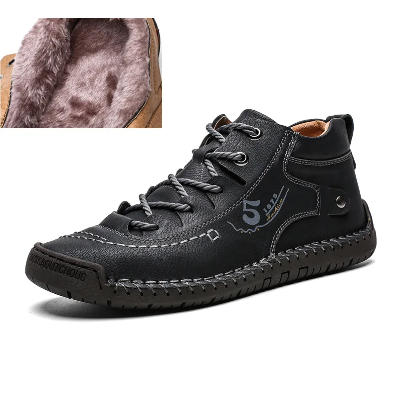 Осень-зима Мужская обувь из натуральной кожи на высоком каблуке женские