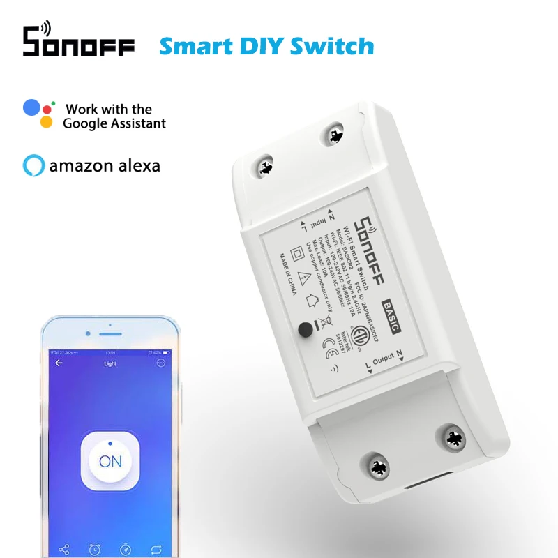 Умный выключатель SONOFF Basic R2 с поддержкой Wi-Fi 2-10 шт. | Электроника