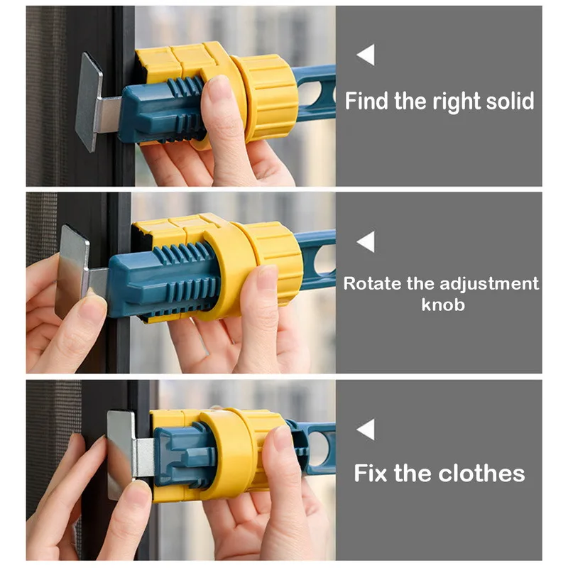 

Window Frame Clothes Hanger Indoor Window 8-Holes Drying Rack Bathroom Kitchen Towel Racks Balcony Wardrobe Hanging Clothes Rail