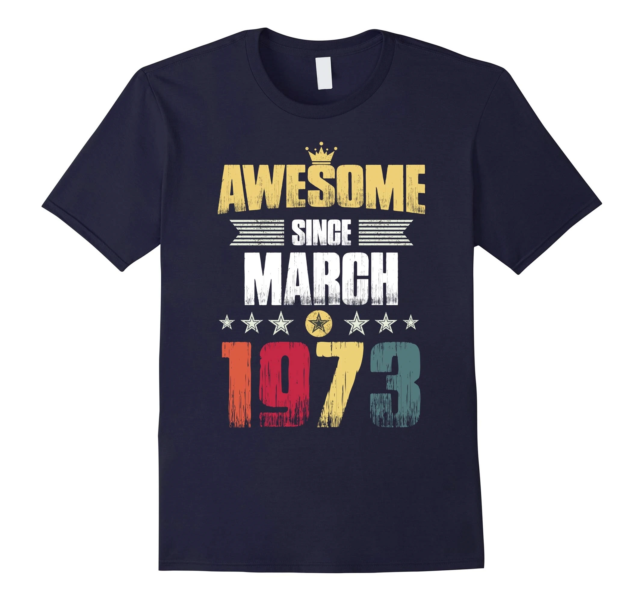 Мужская футболка потрясающая с марта 1973 года винтажная 45 я день рождения подарок