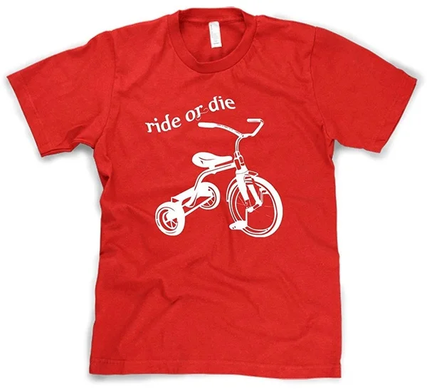 

Summer T-shirts Ride or Die Tricycle Short Sleeve T-Shirt Funny Vintage Trike Cotton T Shirt Short Sleeve T-Shirt