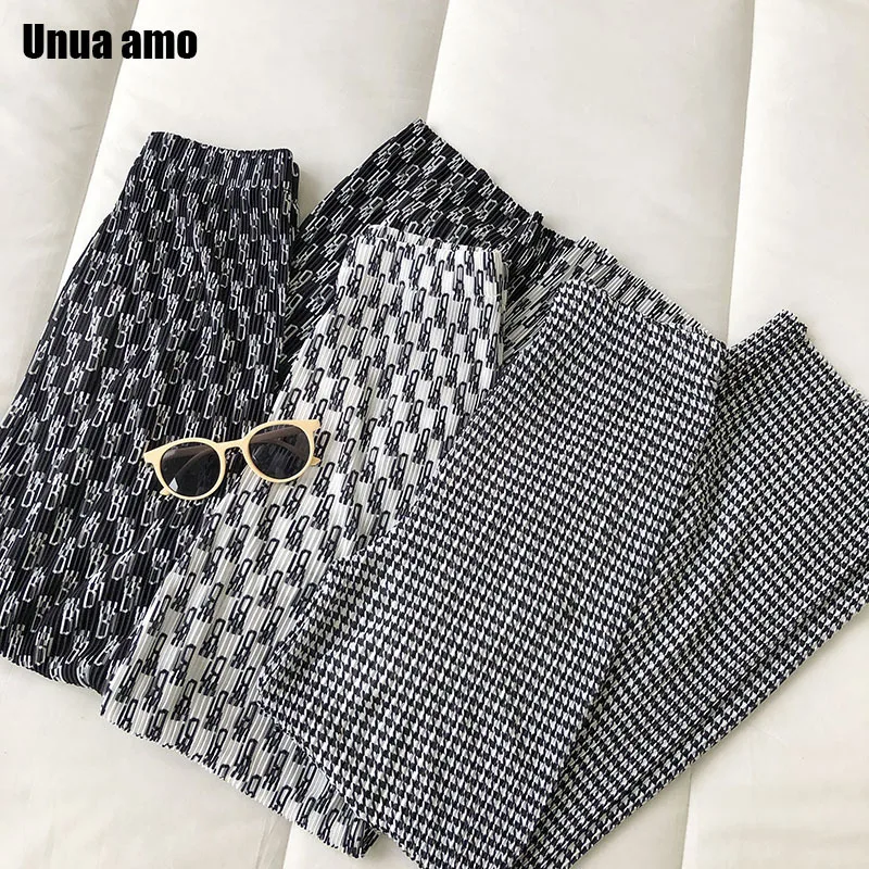 

Брюки женские плиссированные с завышенной талией, эластичные, весна-лето