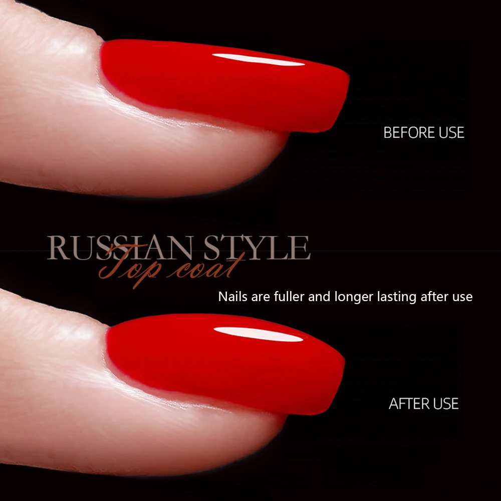 

VDN Russian Shaping Top Coat Multifunction No Wash Top Coat For Make Thick Nail Self-leveling Gel Nail Polish Sticky Rhinestone