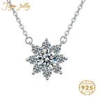 Ожерелье с кулоном из серебра 925 пробы с муассанитом, 1 карат