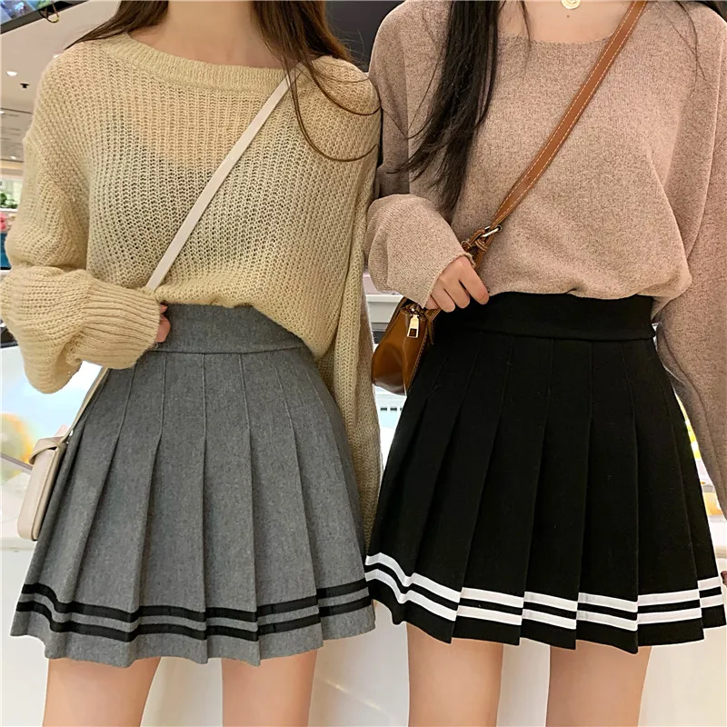 2019 осенняя и зимняя новая тонкая плиссированная юбка с высокой талией японская