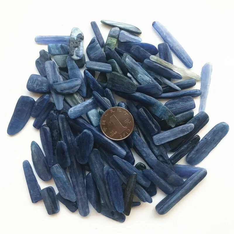 Дропшиппинг 100 г Натуральный Синий Кианит минеральный гравий с кристаллами кварца рухнул Рейки Исцеление натуральные камни и кристаллы 30-80 мм