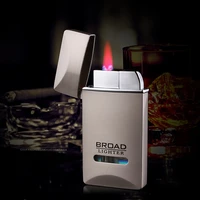 torch turbo windproof cigar pipe lighter ultra thin compact metal stripe jet straight fire gas butane cigarettes pocket lighters