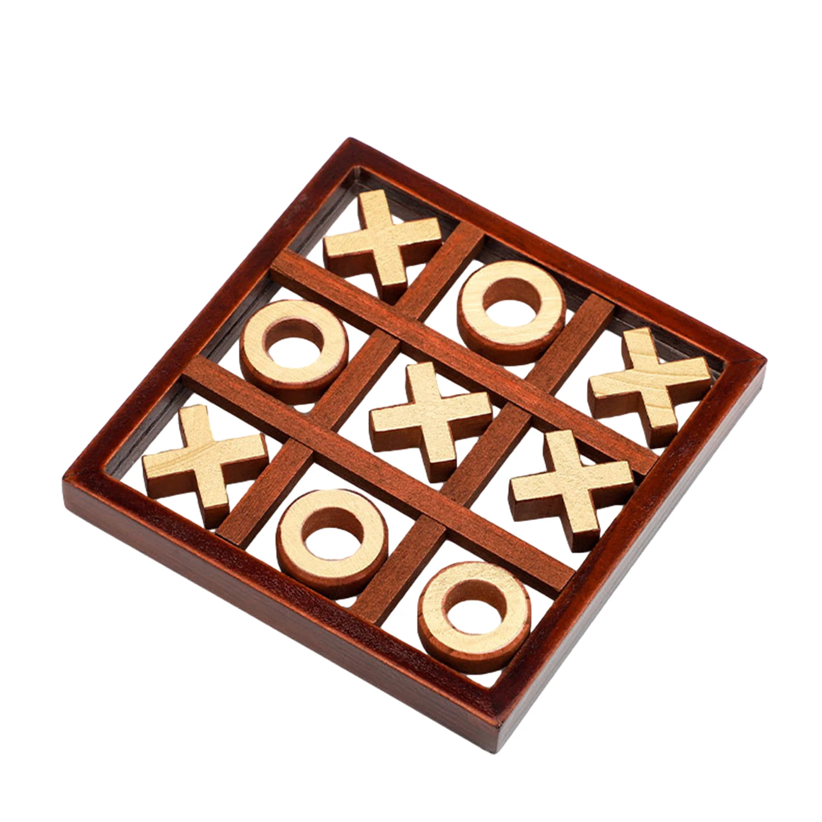 

Classic Xo Chess Board Game Family Noughts And Crosses Game Wooden Strategy Game Montessori Parent-child Interactive Toys