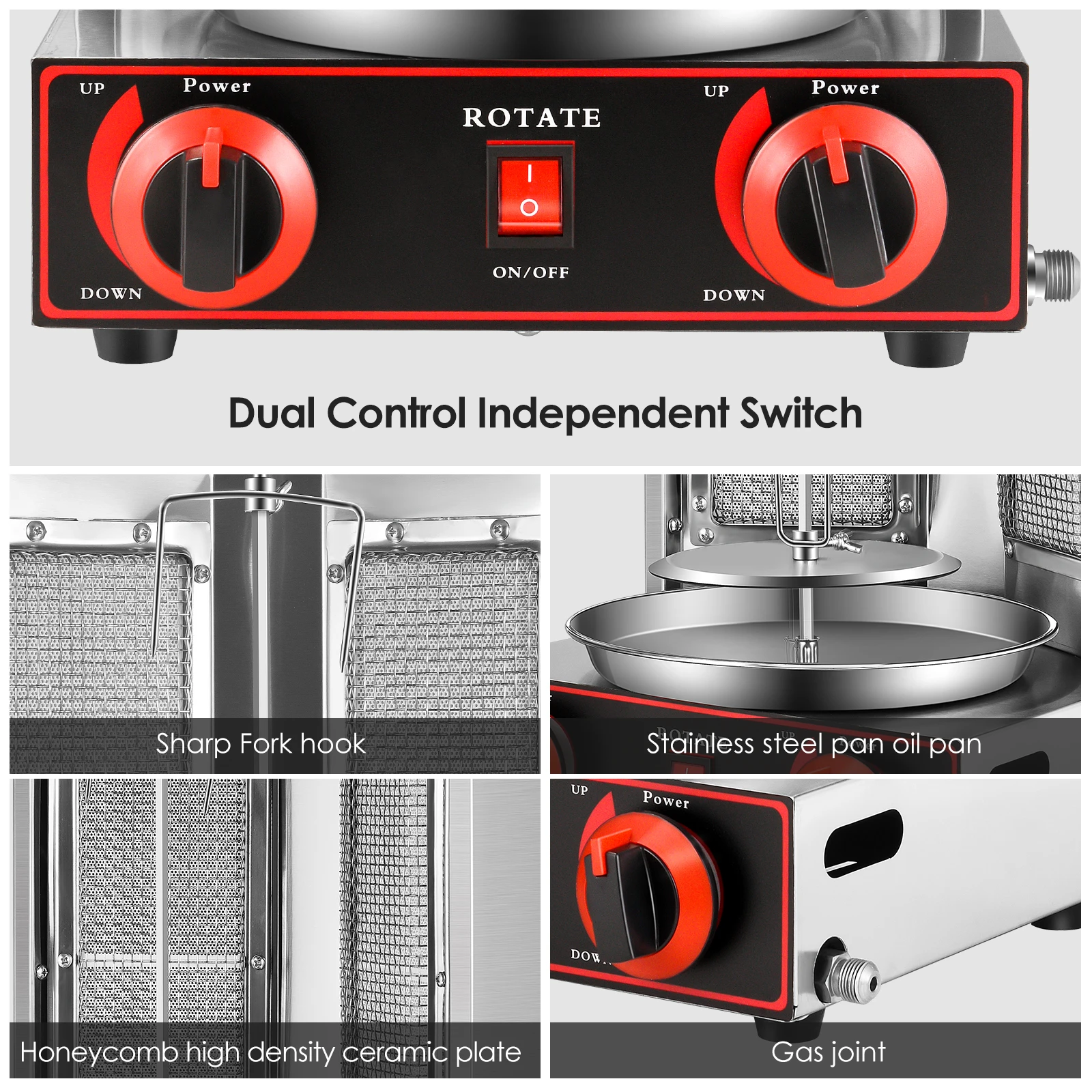 2 burner kebab machine electric vertical broiler gyro grill machine with temperature adjustment switch steel bbq grills free global shipping