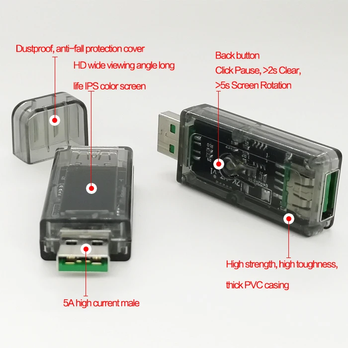 Цветной экран 5A usb Тестер dc Цифровой вольтметр amperimetro измеритель тока Амперметр детектор Банк питания зарядное устройство индикатор