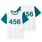 Летняя мужская футболка с принтом игры кальмар, модная движущаяся футболка с круглым вырезом большого размера, повседневный универсальный топ с коротким рукавом