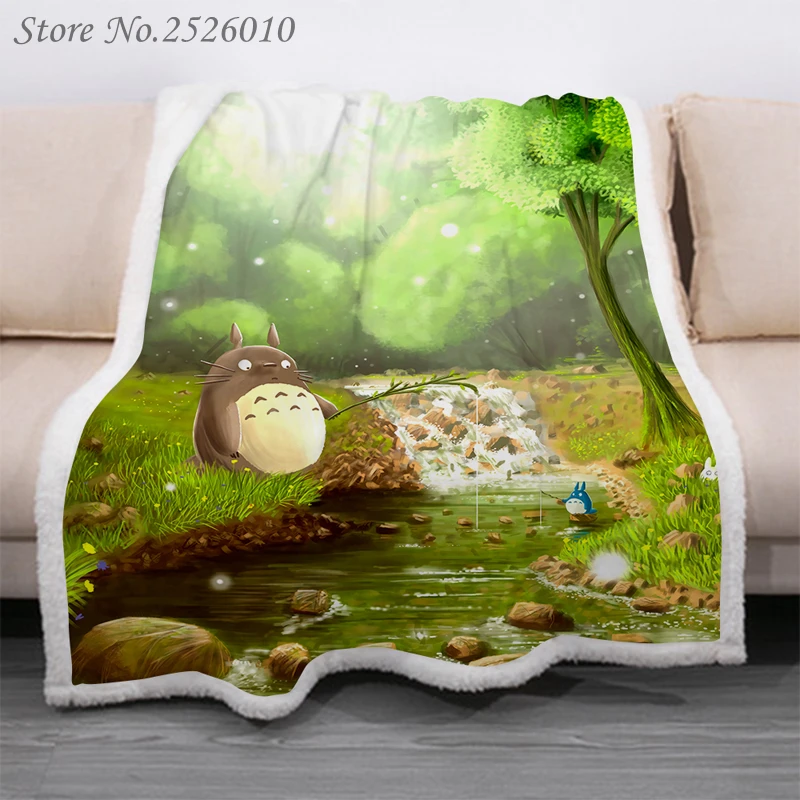 Пледы одеяло Аниме Тоторо 3D бархатное плюшевое покрывало для детей девочек шерпа