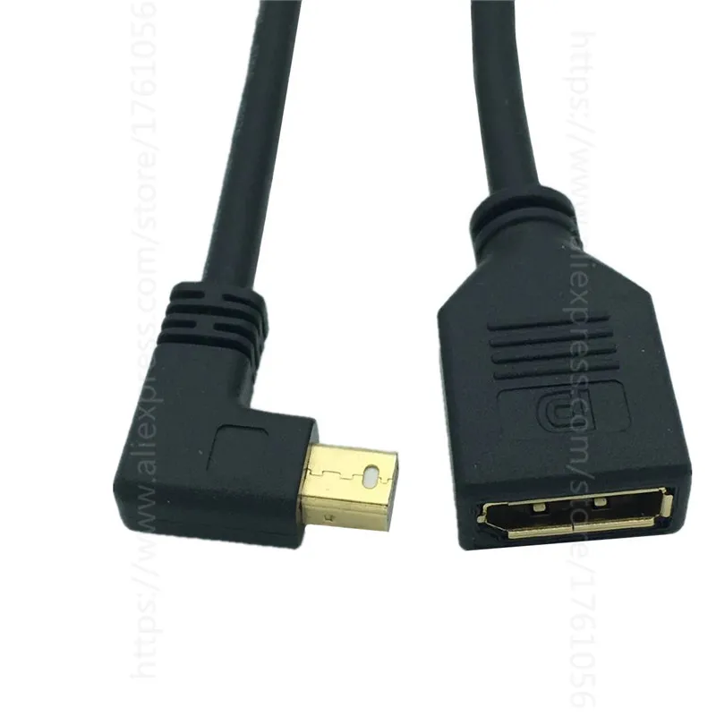 Кабель Thunderbolt Mini DisplayPort-DisplayPort 90 Угловой Удлинительный кабель DP-DP 30 см для